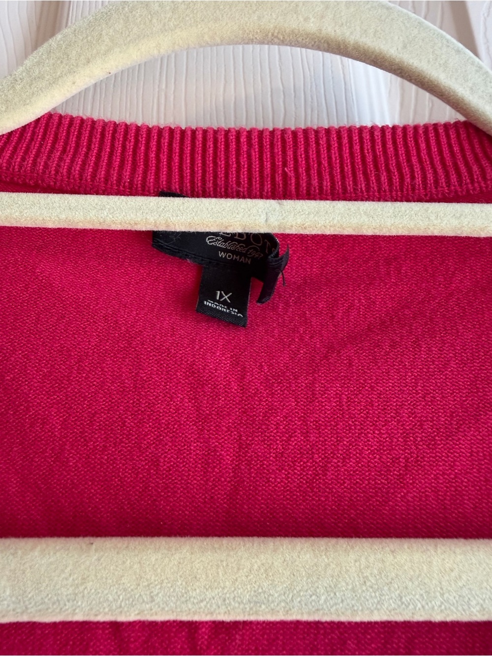Talbots Hot Pink Button-Front Cardigan - Picture 3 of 4